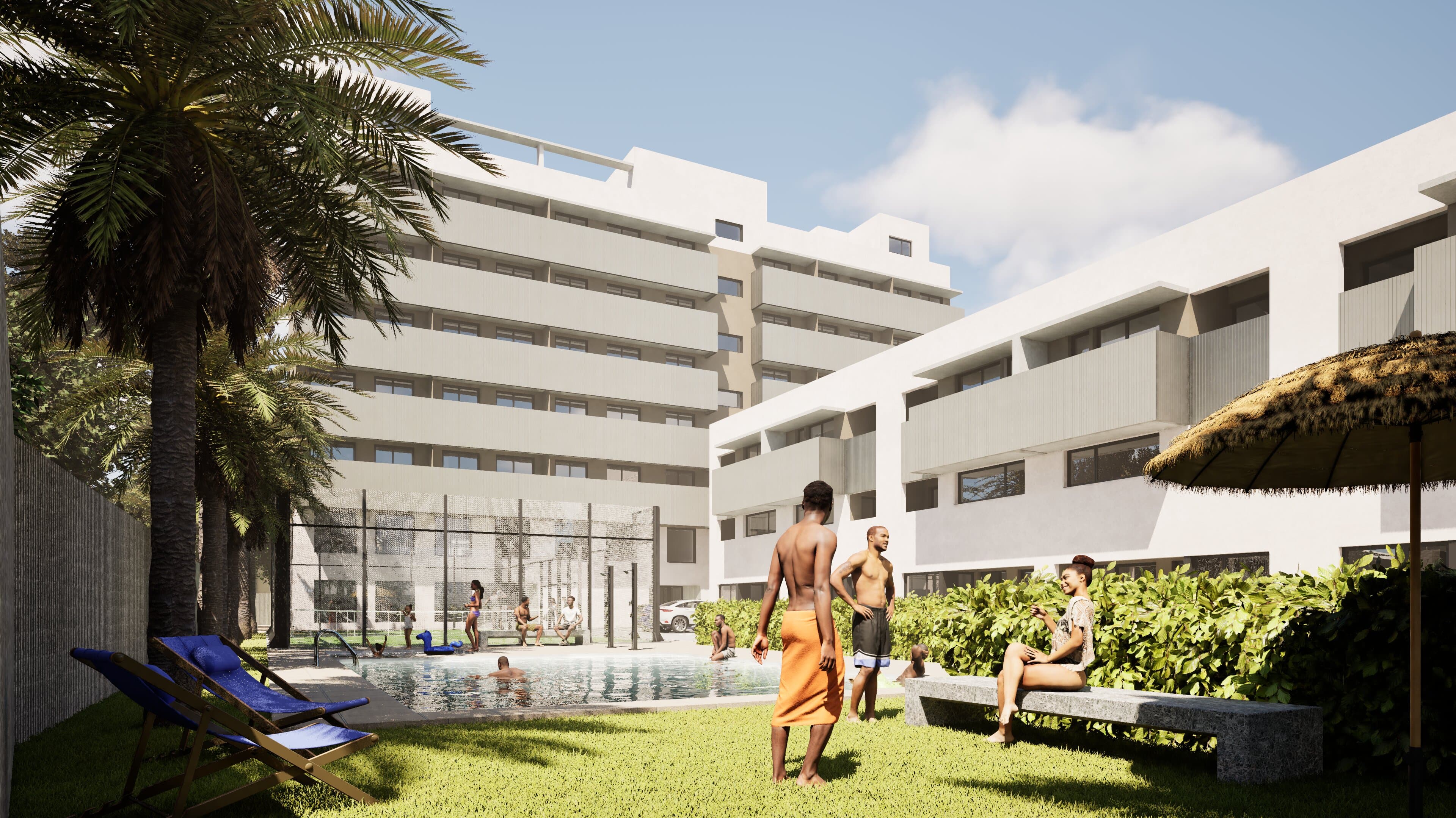Saplaya Residency building facade on the Lagos waterfront