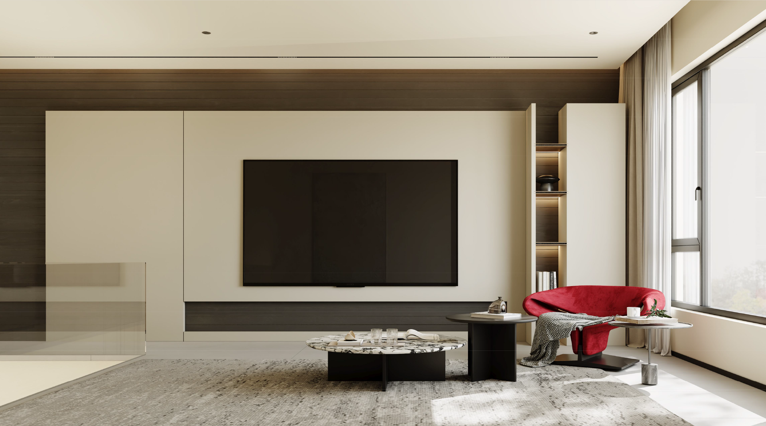One-bedroom apartment exterior with contemporary street-level entrance, Saplaya Residency